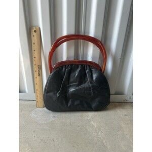 Vintage ETRA Leather Lucite Frame Purse